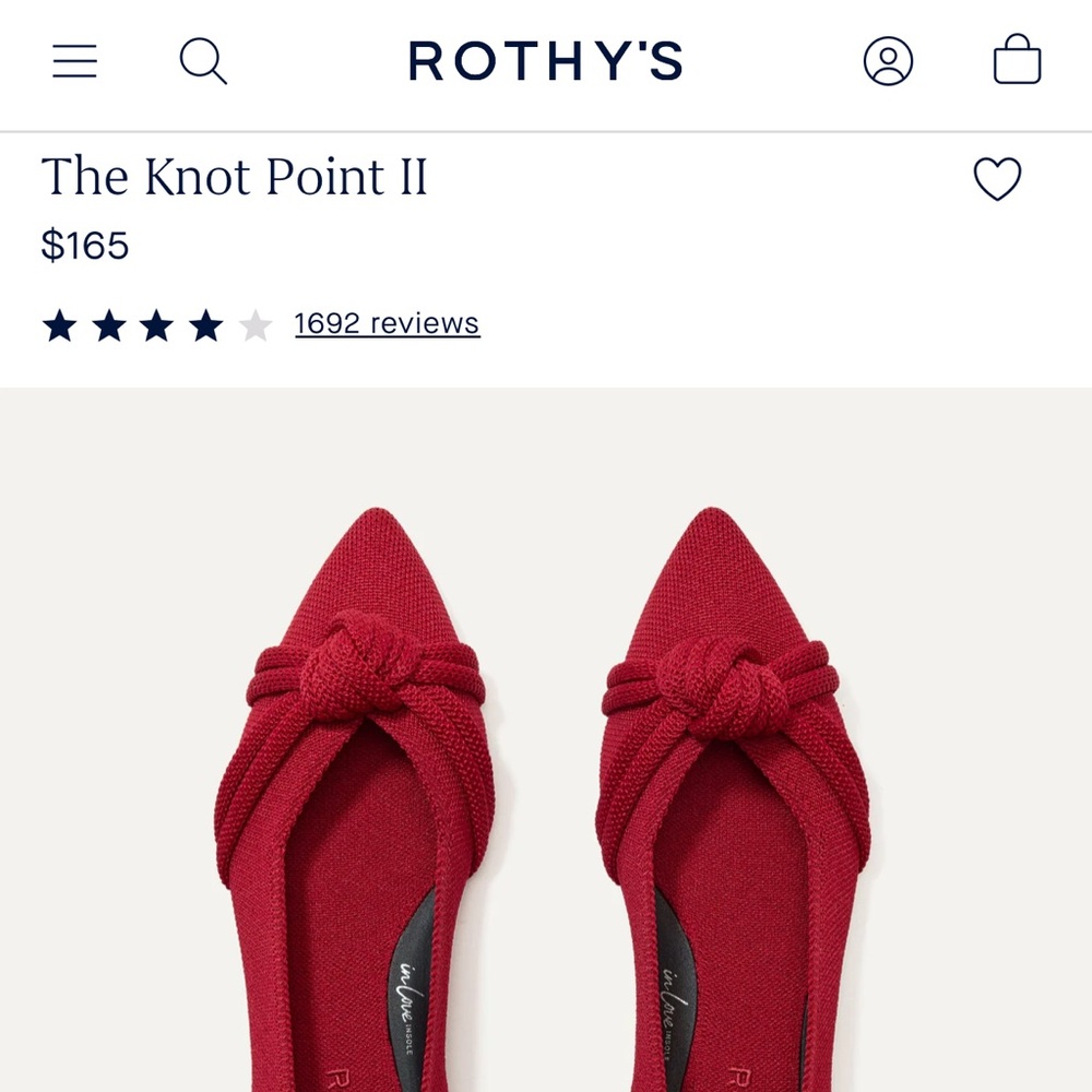 Rothy's Vibrant Red Knotted Flats